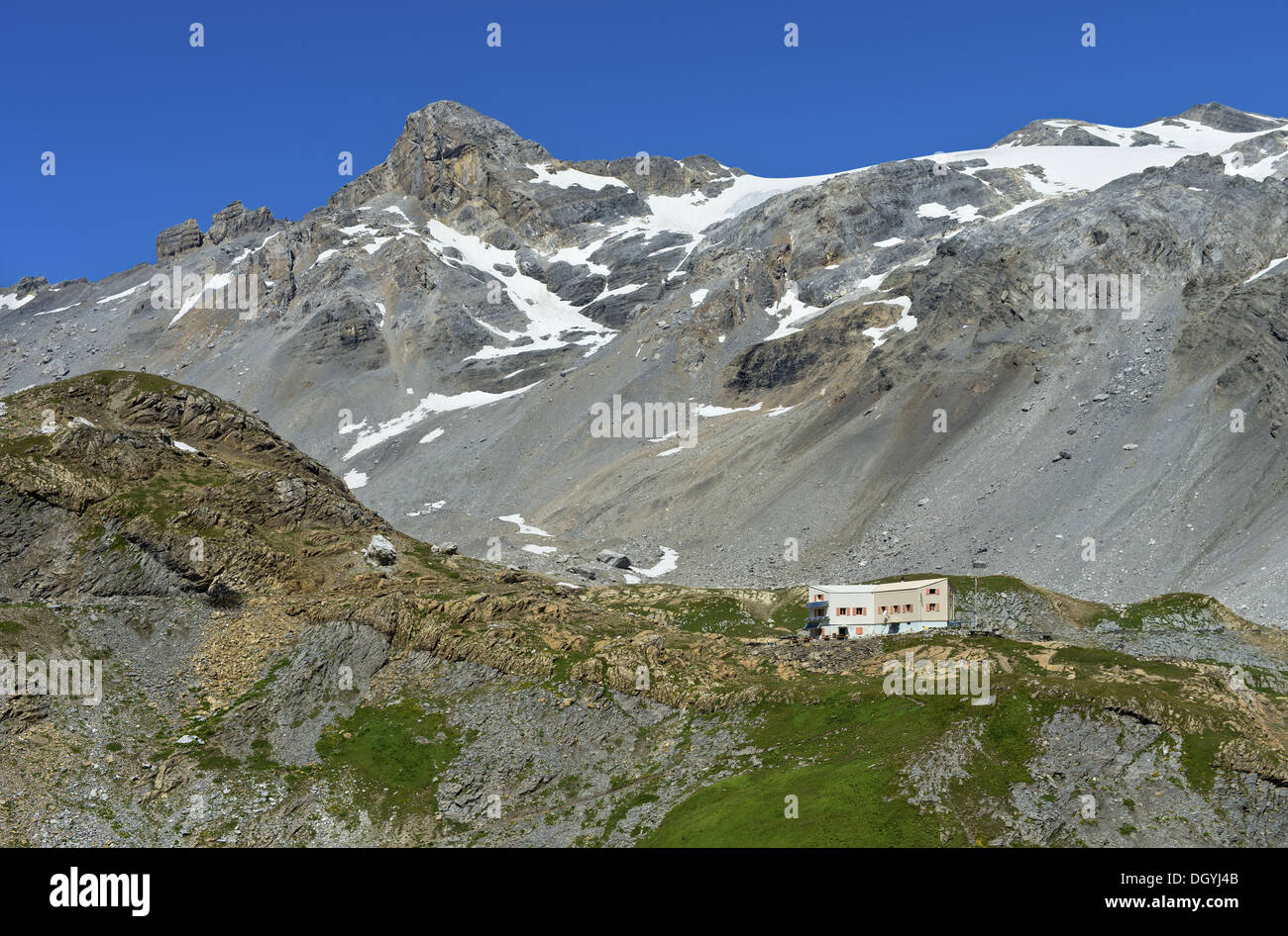 Un rifugio di montagna Cabane des Audannes, Vallese Foto Stock