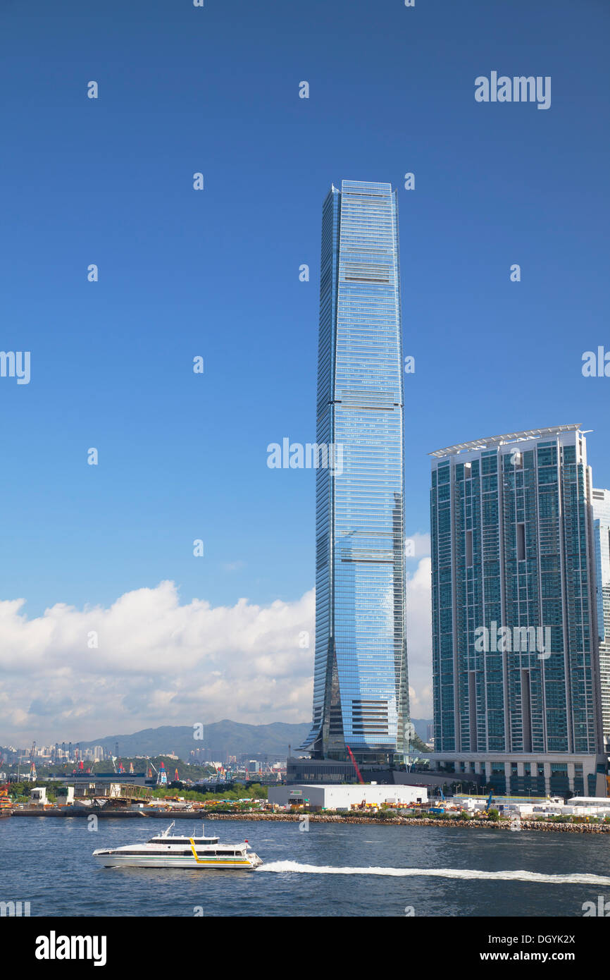 International Commerce Centre (ICC) e Union Square di sviluppo, West Kowloon, Hong Kong Foto Stock