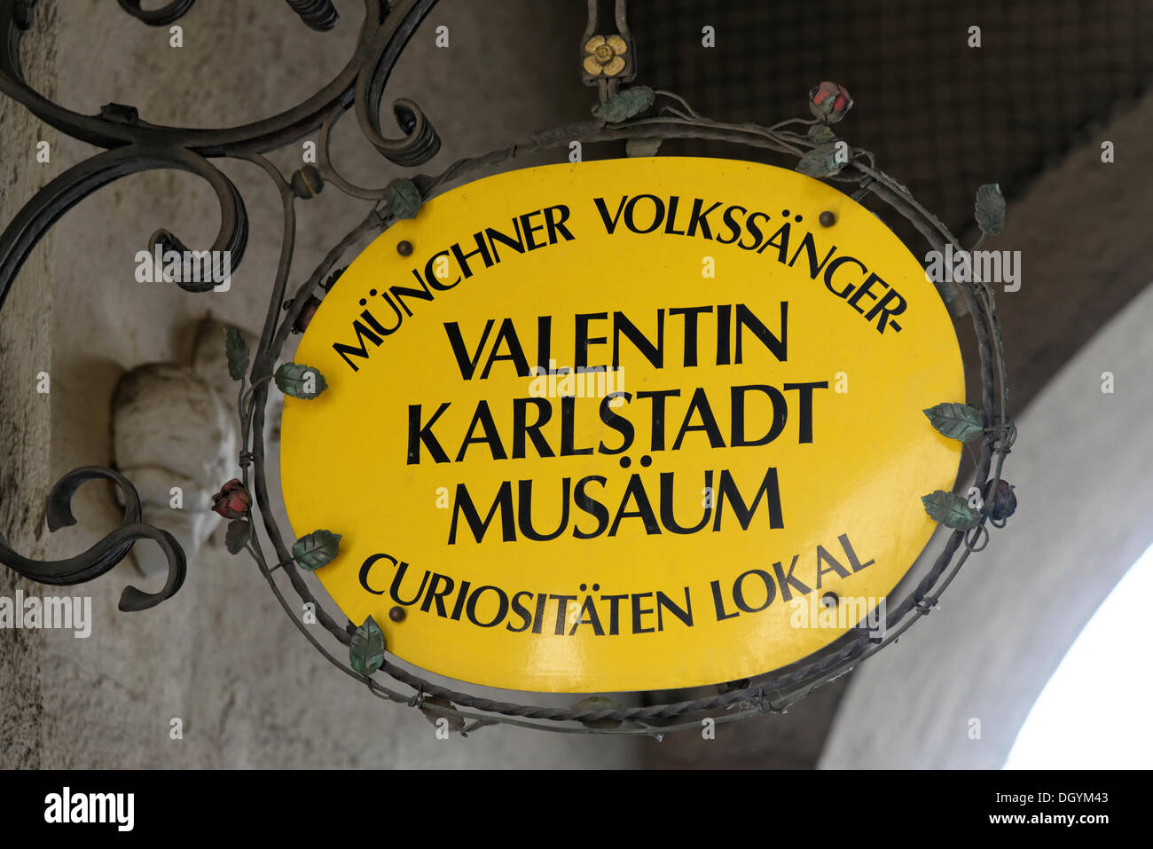 Segno, Valentin karlstadt musaeum, museo, isar gate, il centro storico della città di Monaco di Baviera Foto Stock