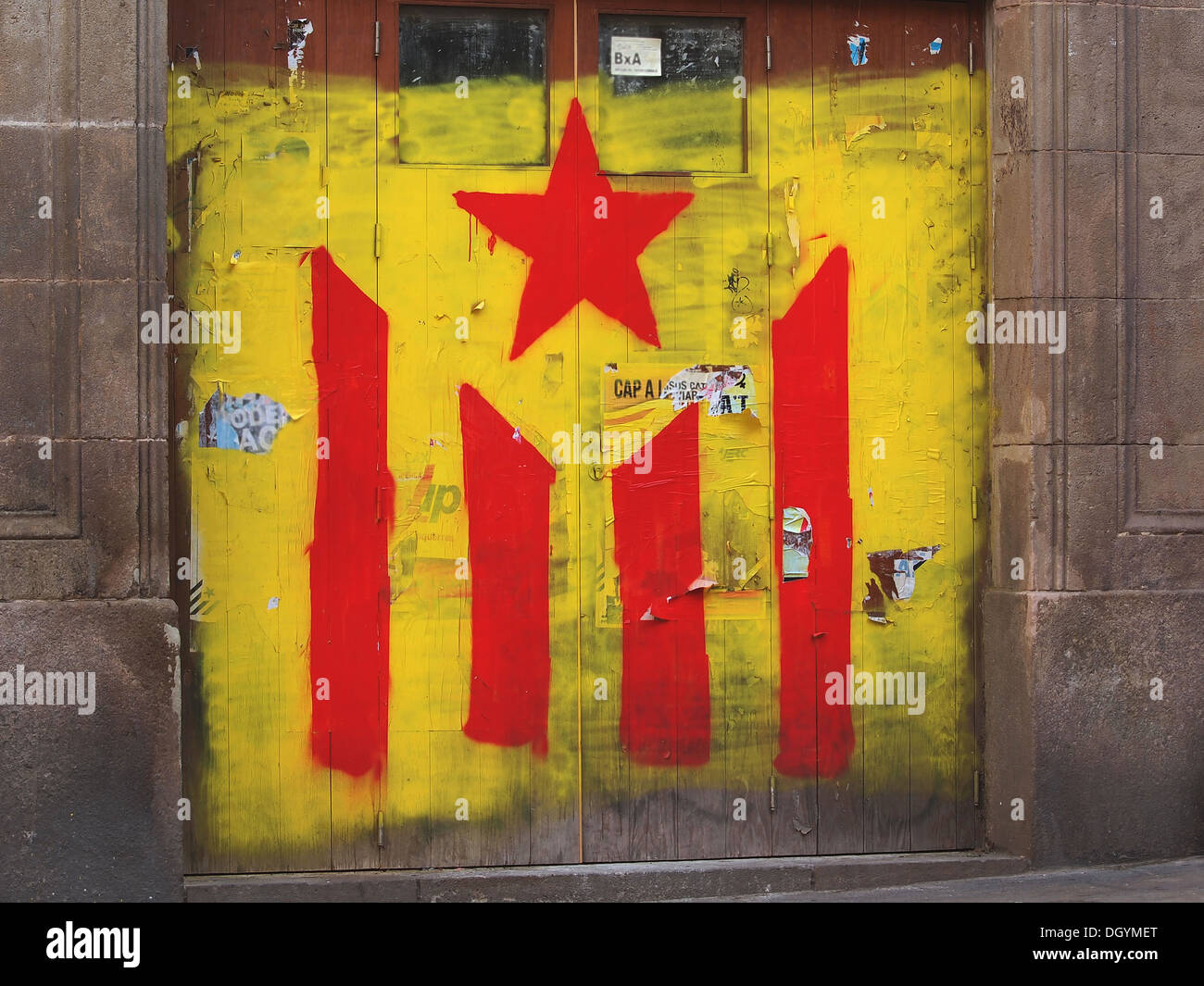 La Estelada, il Catalano independentist bandiera Foto Stock