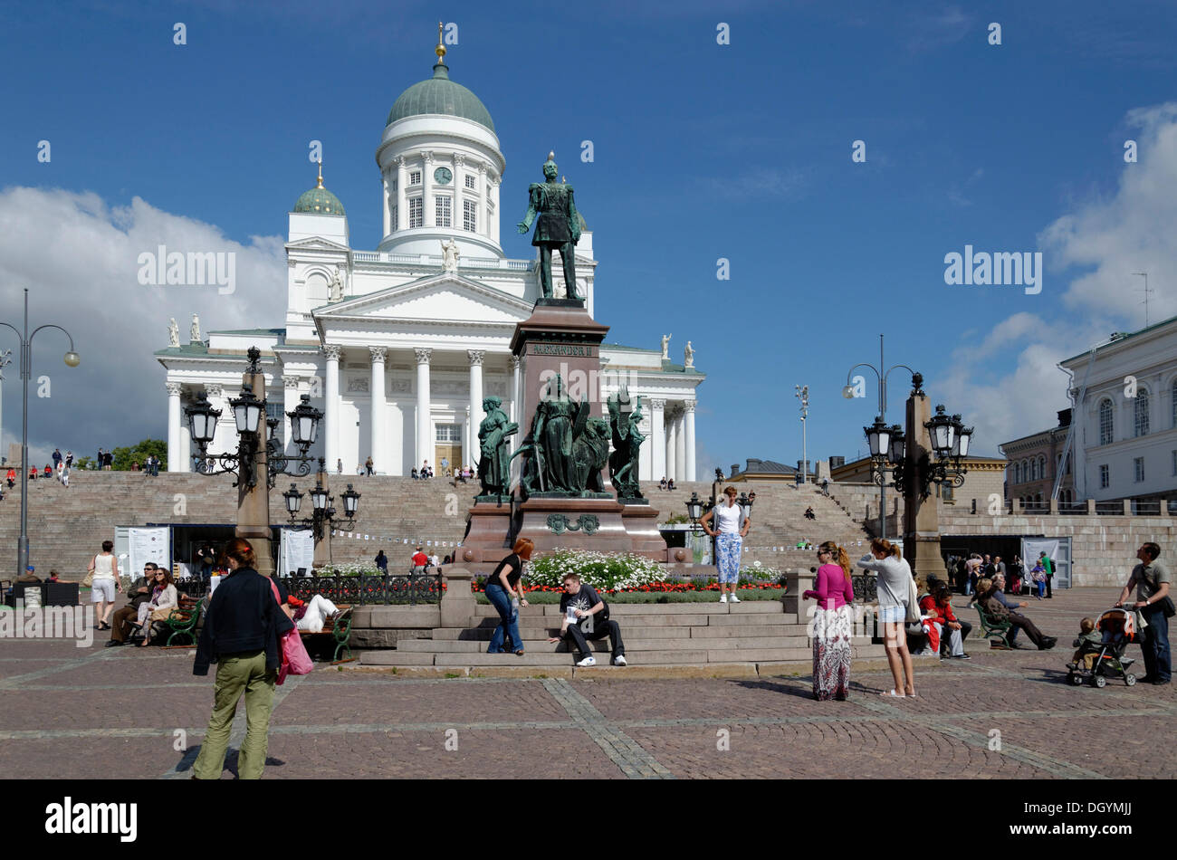 La piazza del senato, senaatintori, Cattedrale di Helsinki Helsinki, Uusimaa, Finlandia Foto Stock