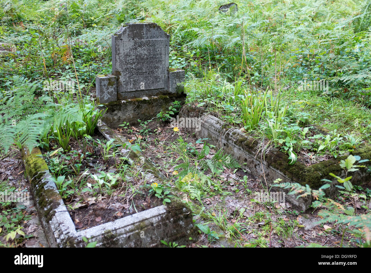 Vecchio Cimitero tedesco, Mazury Lake District, Polonia Foto Stock