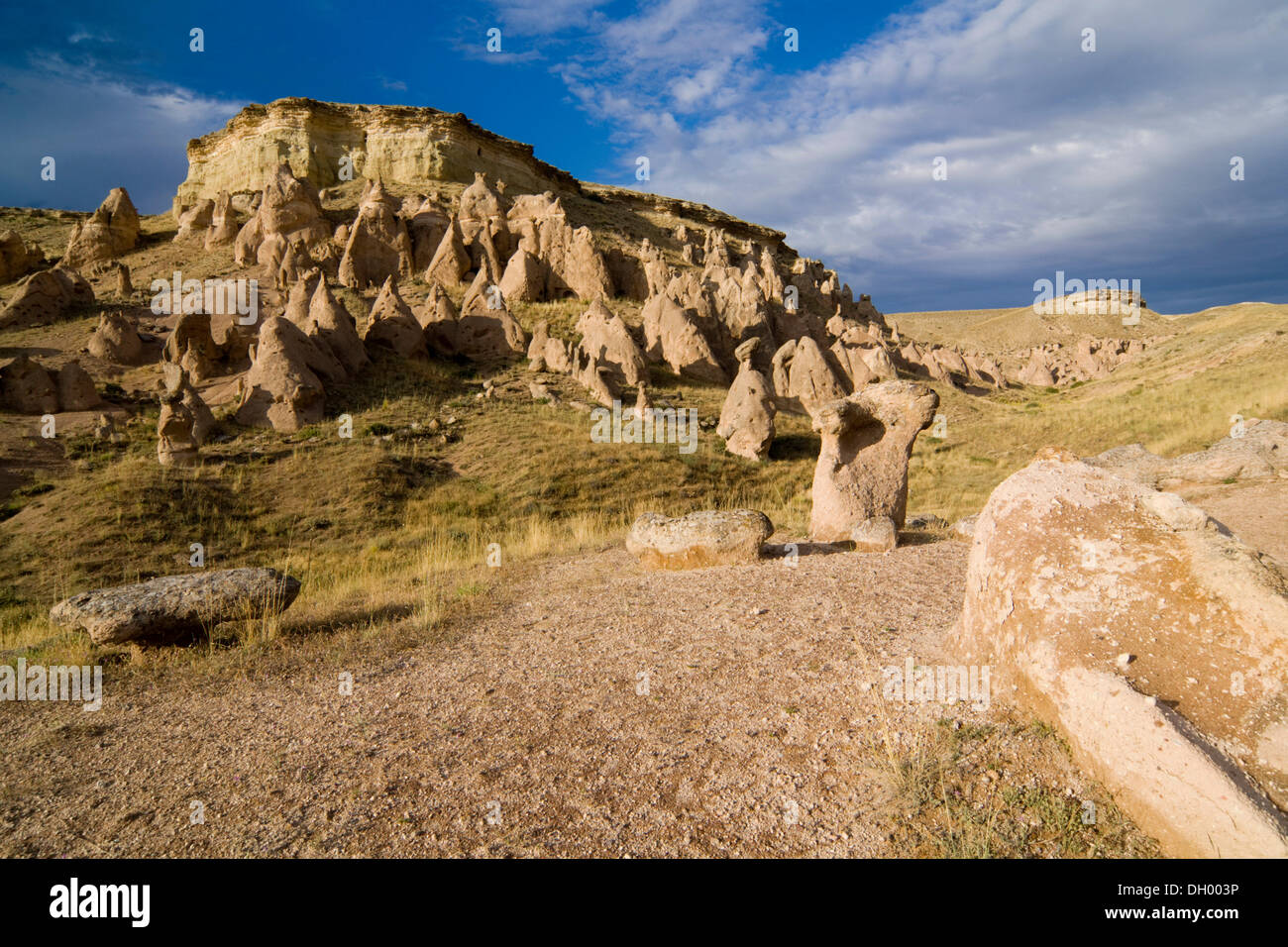 Paesaggio di tufo, Cappadocia, Anatolia centrale, Turchia, Asia Foto Stock