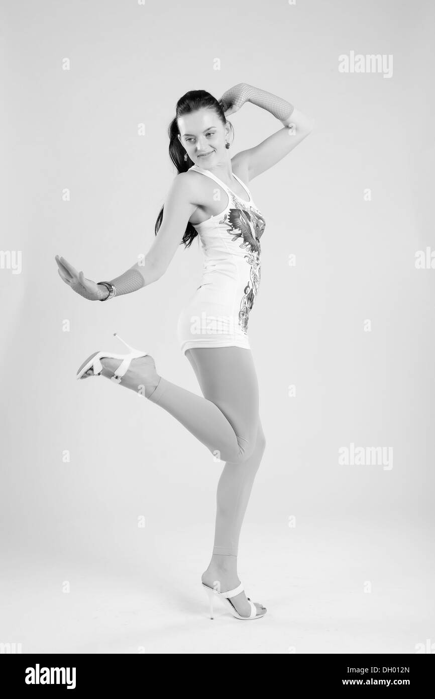 Immagini ragazza di salto Foto Stock