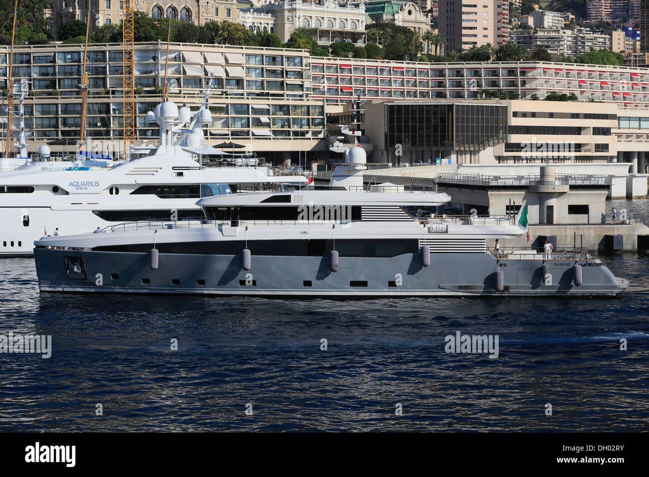 Motoryacht ASLEC 4, cantiere Rossi Navi, lunghezza 45 m, costruito nel 2012, in Porto Ercole, Monaco, Cote d'Azur, Mediterraneo, Europa Foto Stock