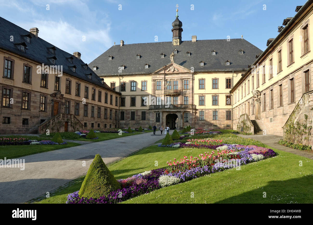 Corte d onore, palazzo della città di Fulda, Hesse Foto Stock