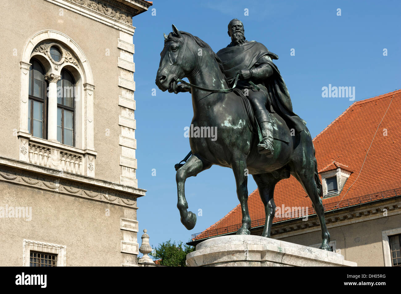 Statua equestre in bronzo di Prince Regent Luitpolt da Adolf von Hildebrand e Theodor Georgii, Museo Nazionale Bavarese Foto Stock