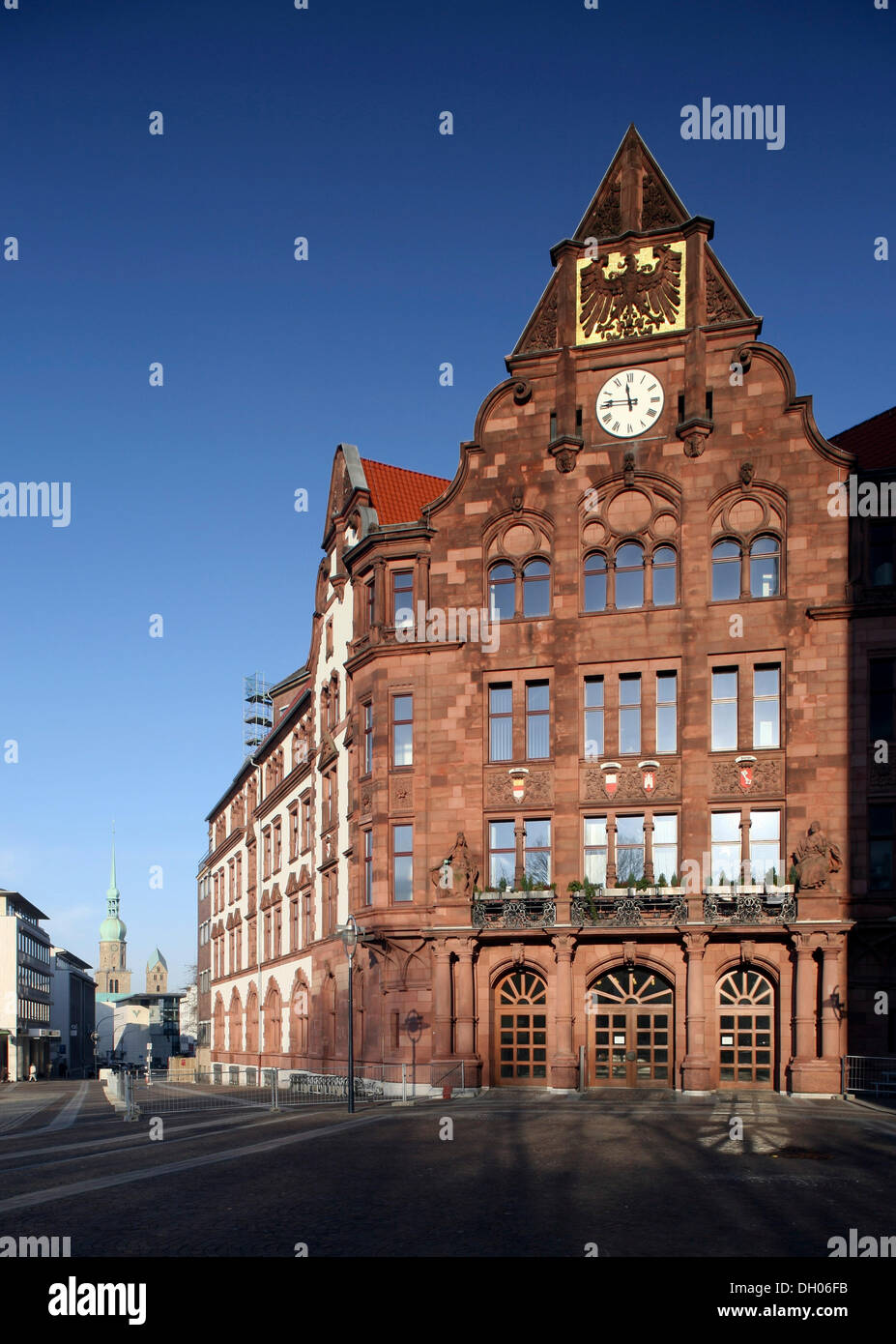 Altes Stadthaus, Old Town Hall, Friedensplatz square, Dortmund, distretto della Ruhr, Renania settentrionale-Vestfalia Foto Stock