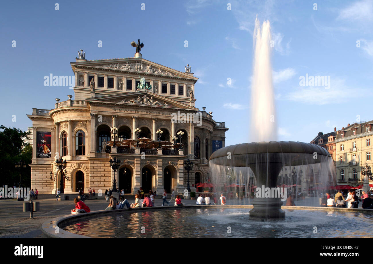 Alte Oper, opera, Francoforte, Hesse Foto Stock