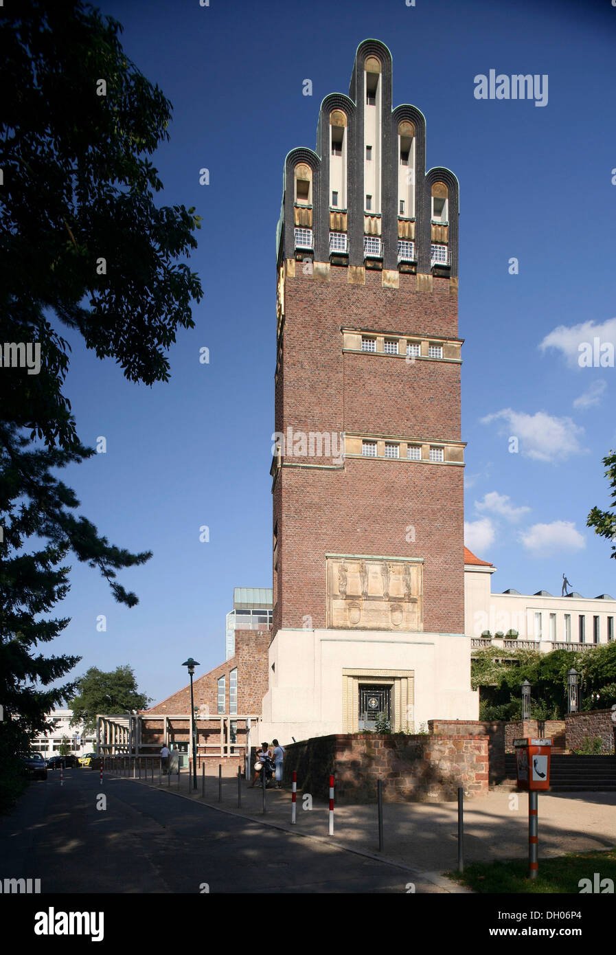 Hochzeitsturm torre del Mathildenhoehe artista della colonia, Darmstadt, Hesse Foto Stock