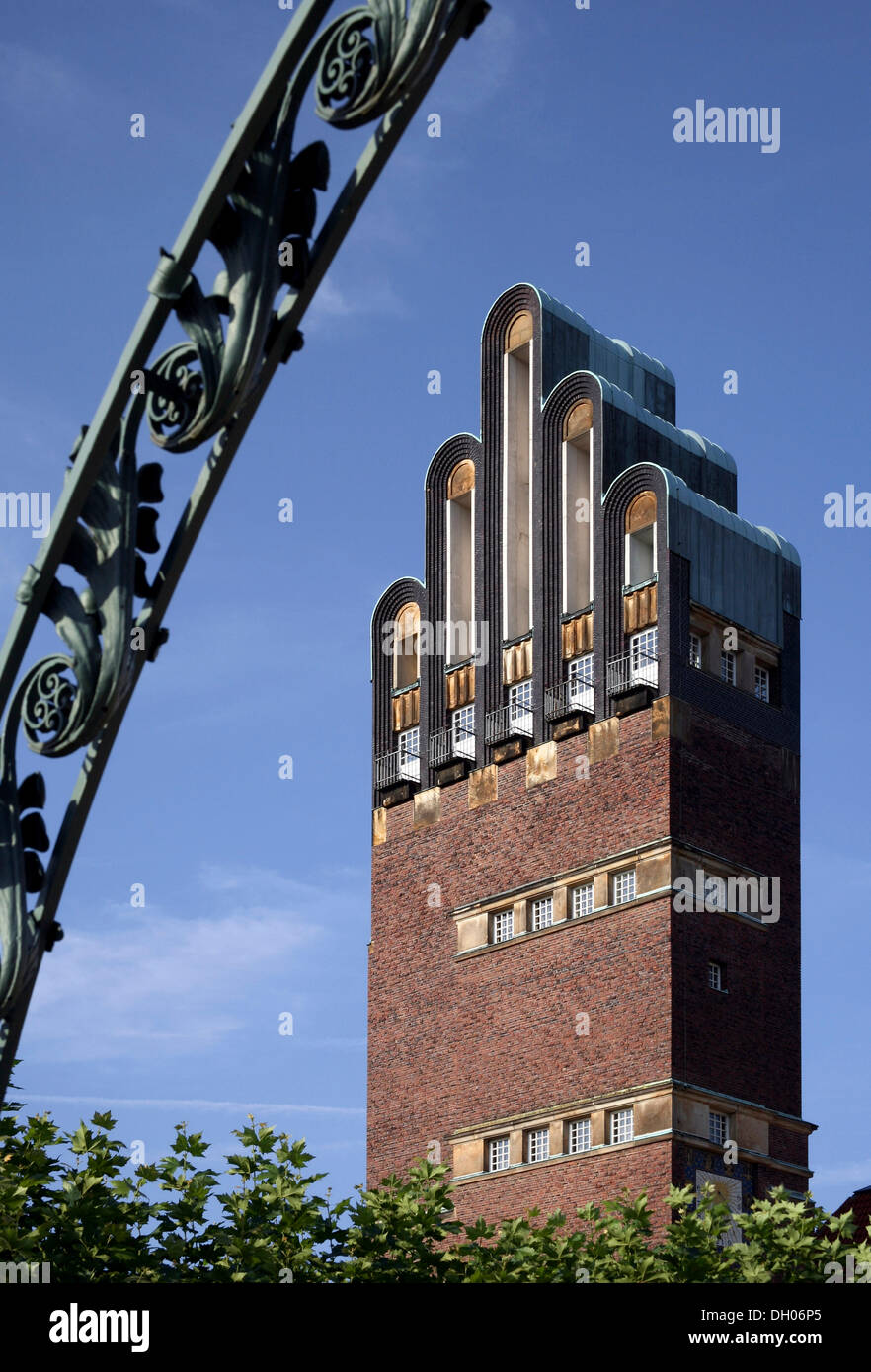 Hochzeitsturm torre del Mathildenhoehe artista della colonia, Darmstadt, Hesse Foto Stock
