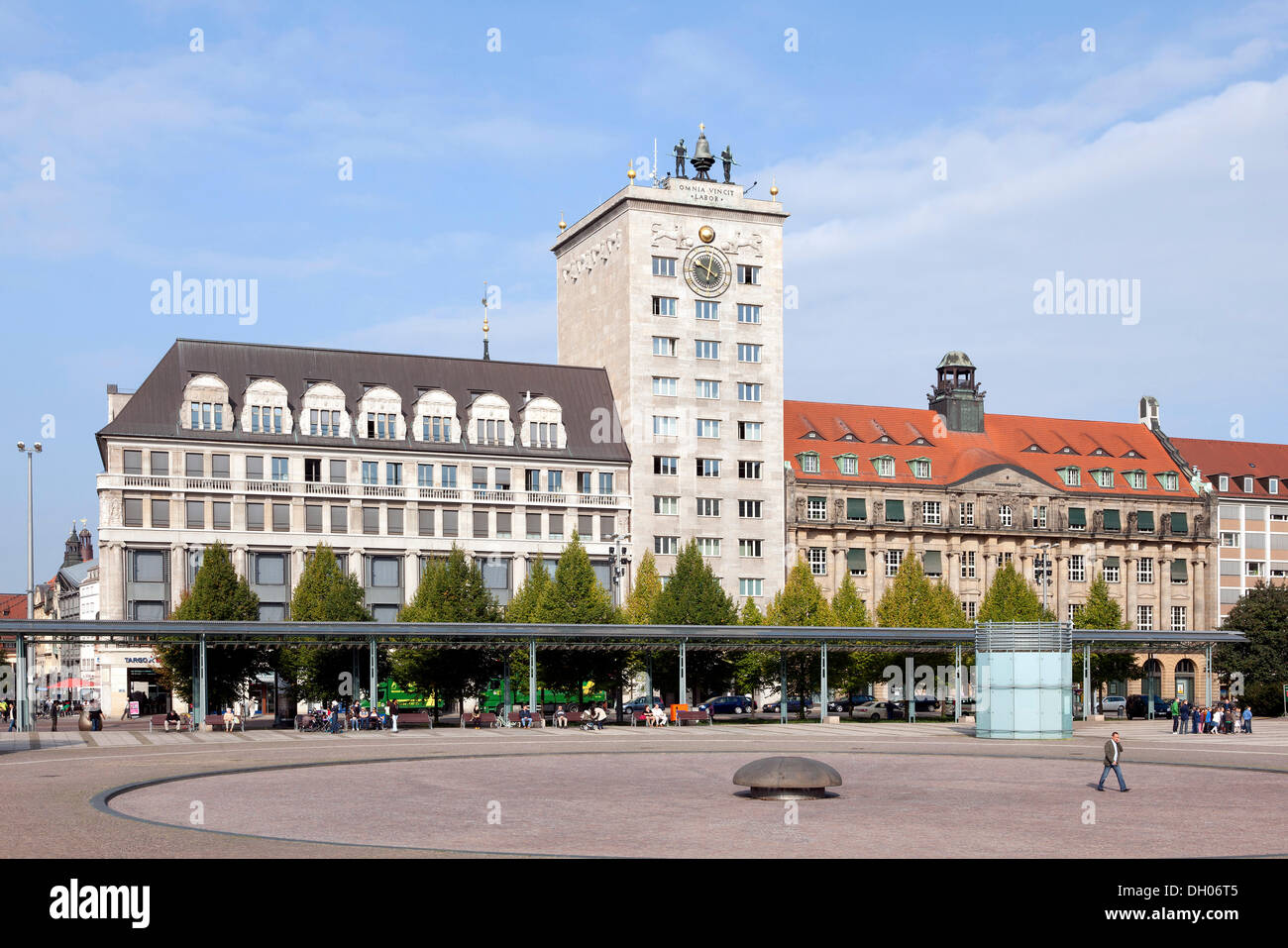 Edificio Kroch-Haus, Augustusplatz square, Lipsia, Sassonia, PublicGround Foto Stock
