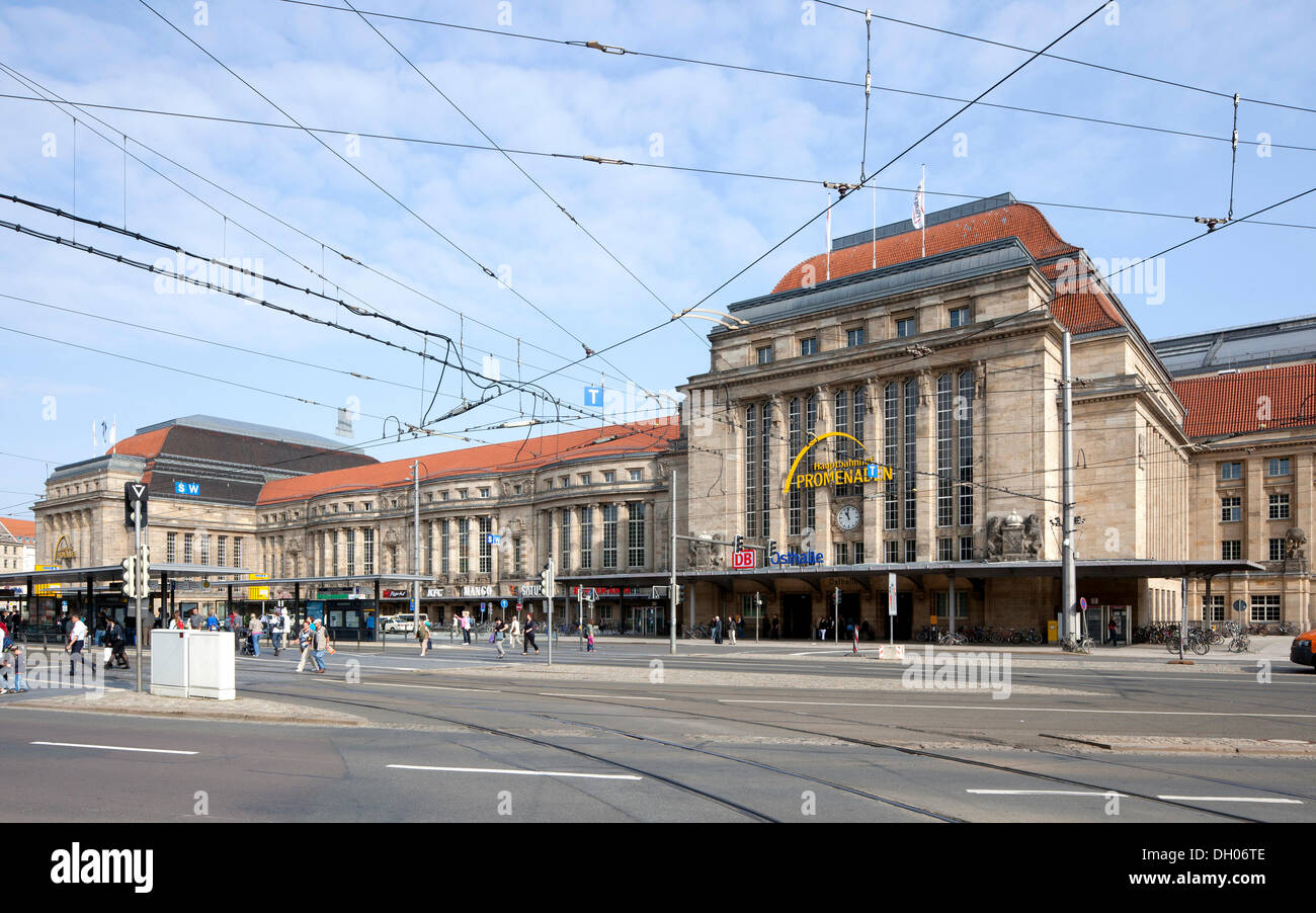 La stazione ferroviaria centrale di Lipsia, PublicGround Foto Stock