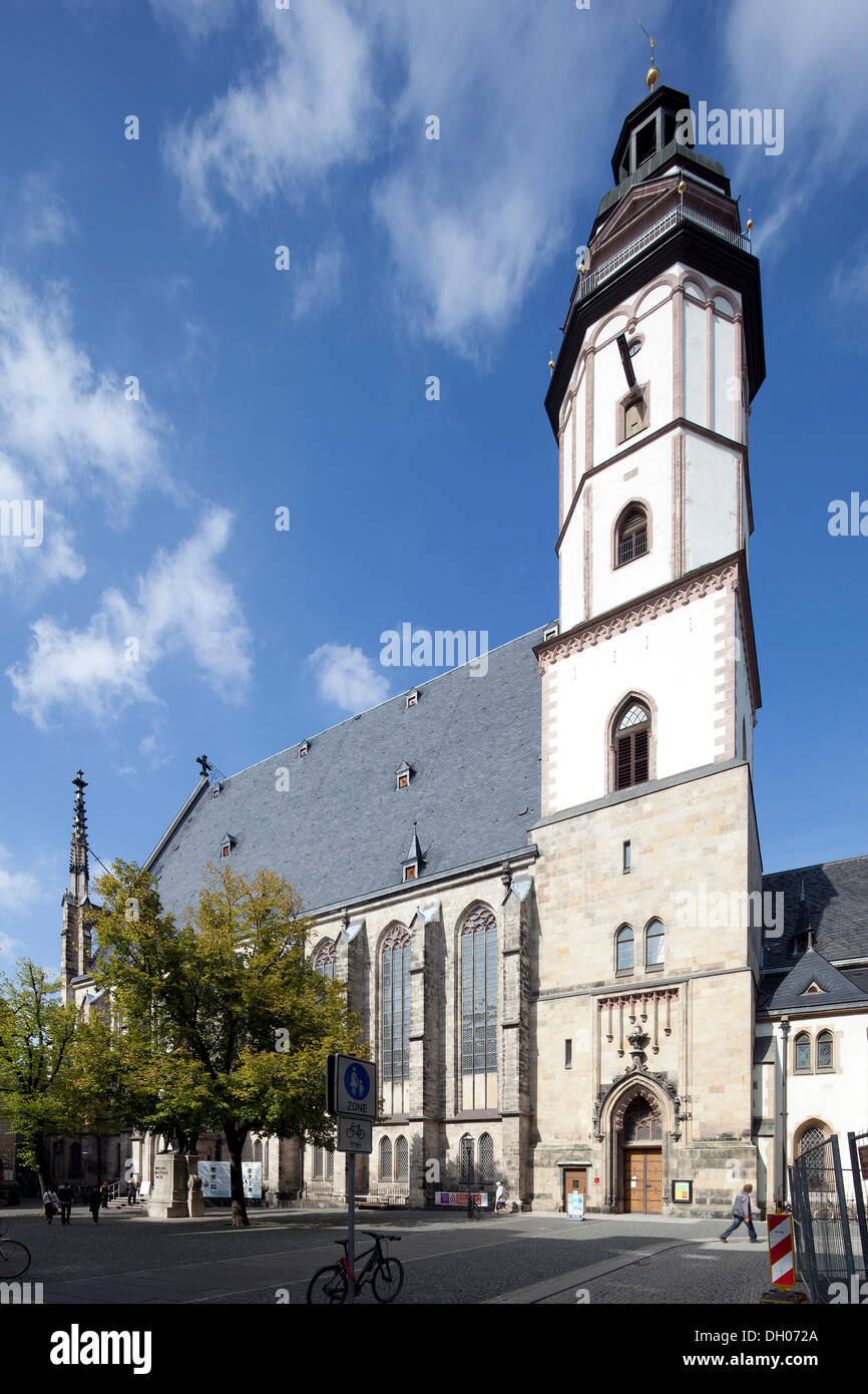 Chiesa Thomaskirche, Lipsia, Sassonia, PublicGround Foto Stock
