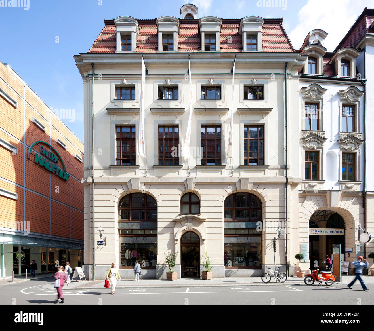 Staedtisches Kaufhaus edificio, un ex edificio delle esposizioni, oggi un ufficio e un edificio commerciale, Lipsia, Sassonia Foto Stock