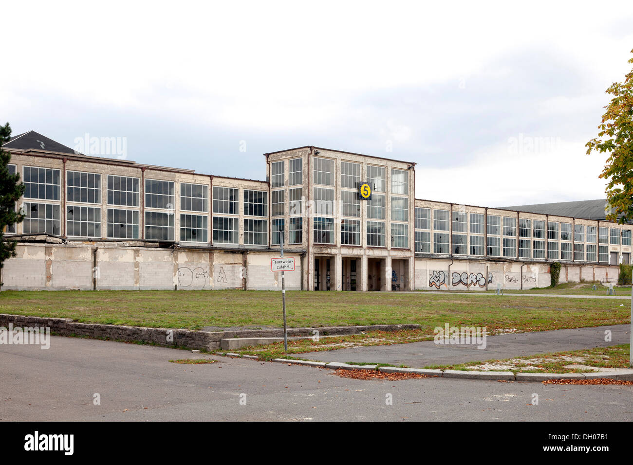 Vecchio Leipzig Fiera, ex exhibition hall 5, Lipsia, Sassonia, PublicGround Foto Stock