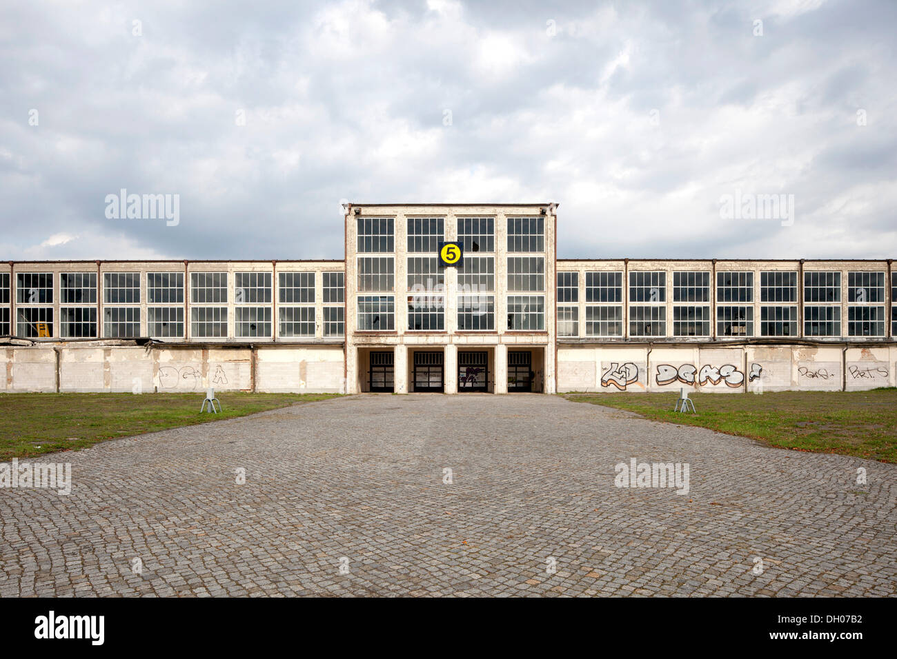 Vecchio Leipzig Fiera, ex exhibition hall 5, Lipsia, Sassonia, PublicGround Foto Stock