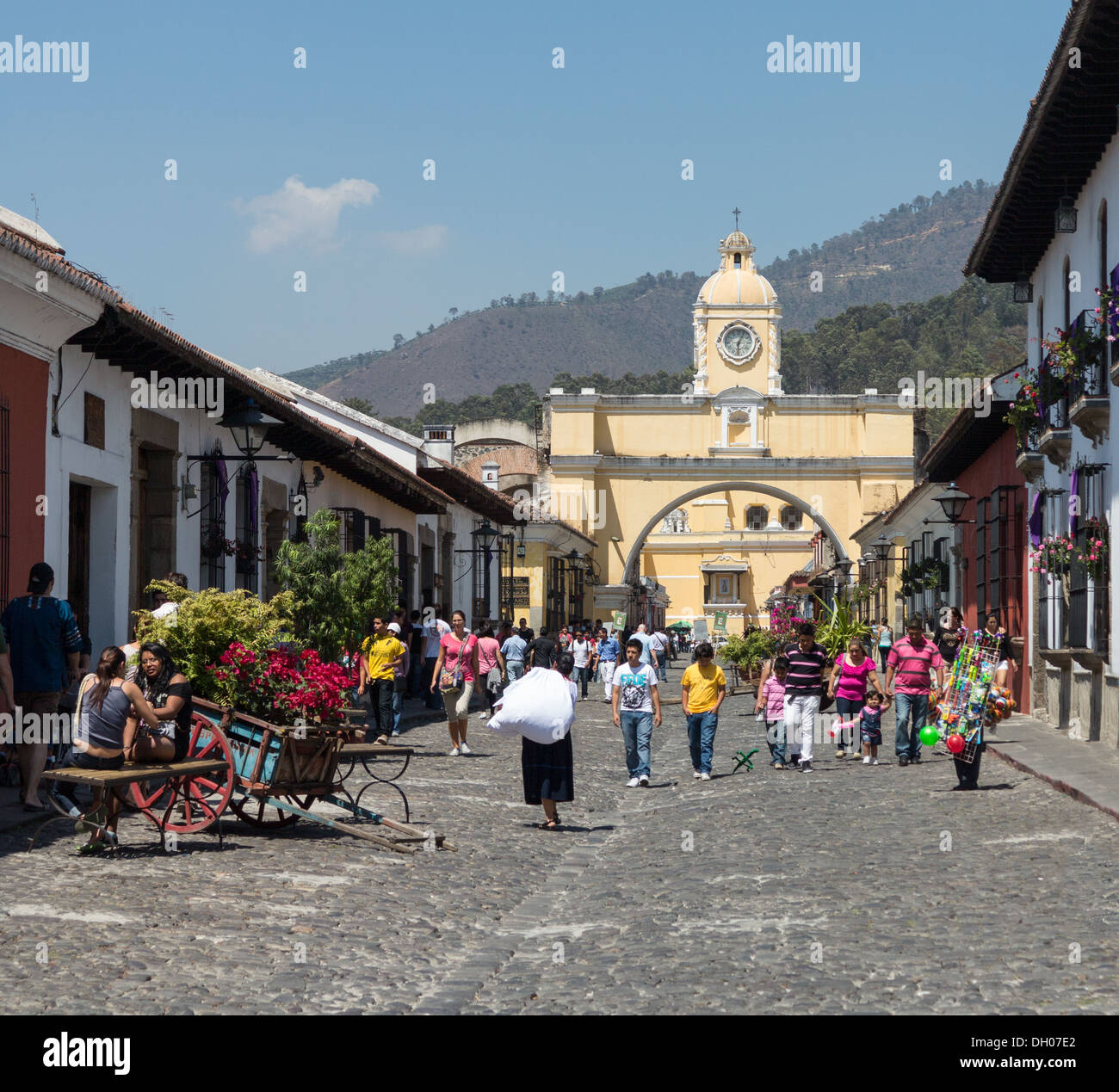 Antigua Guatemala è negli altipiani centrali del Guatemala - un sito Patrimonio Mondiale dell'UNESCO. Foto Stock