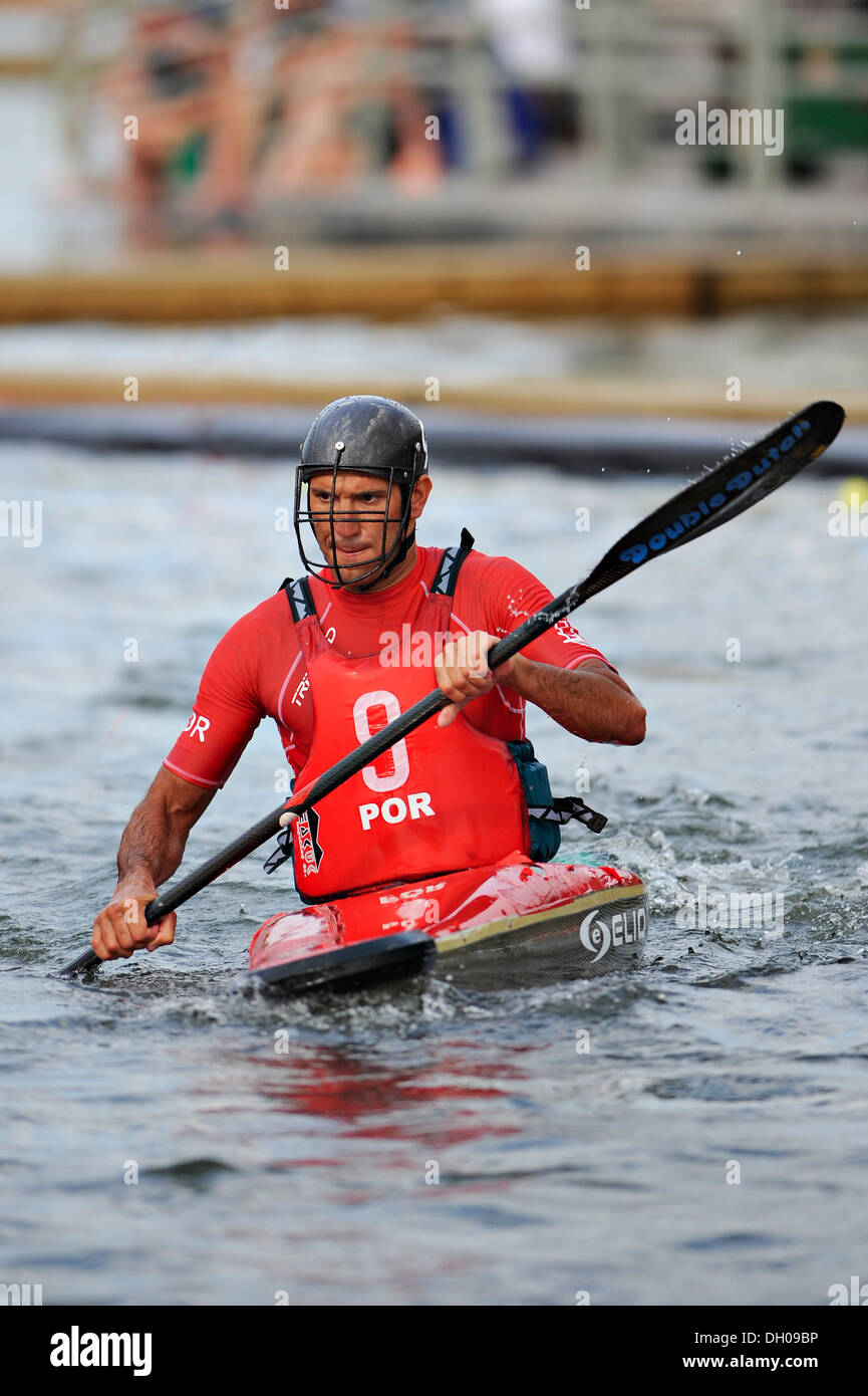 Canoa Polo nel Campionato del Mondo Foto Stock