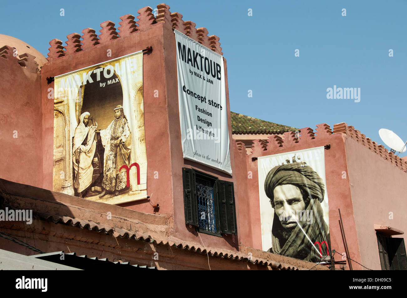 Marrakech marocco fashion shop boutique Bazaar Souk Medina Foto Stock