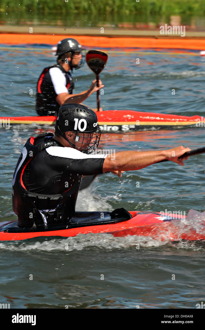 Canoa Polo nel Campionato del Mondo Foto Stock