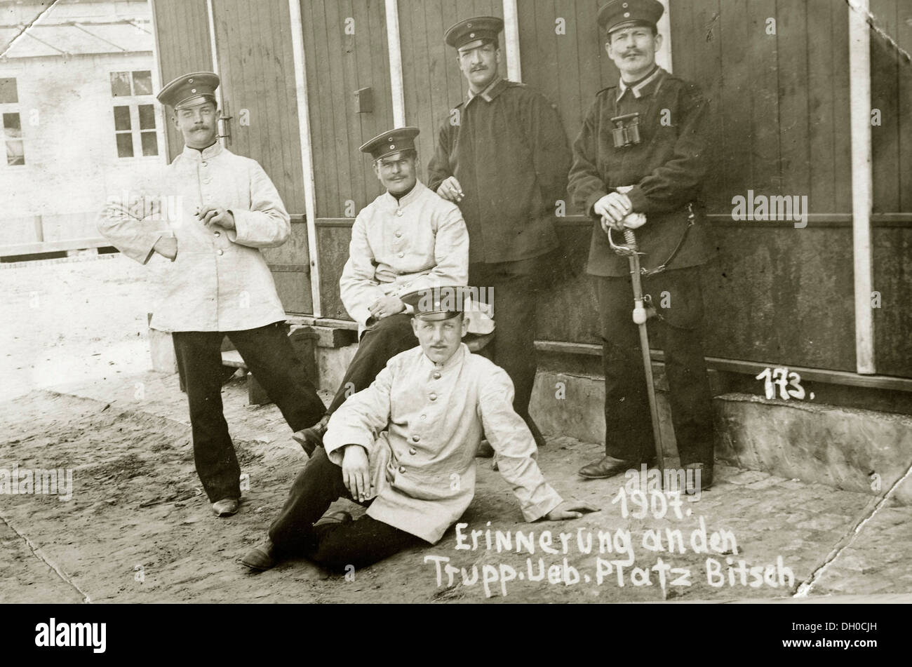 Fotografia storica di Prussia soldati di fanteria sul Bitsch formazione militare di massa, Lorraine, 1907, Bitsch, Bitche Foto Stock