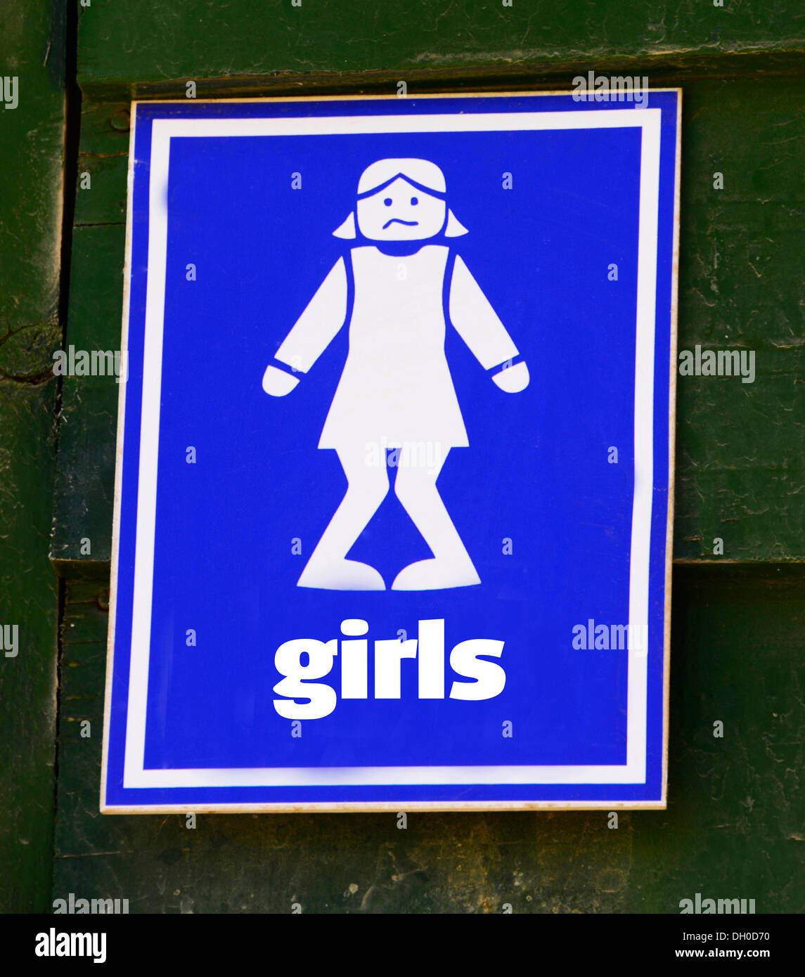Un simpatico 'Ragazze wc segno. Foto Stock