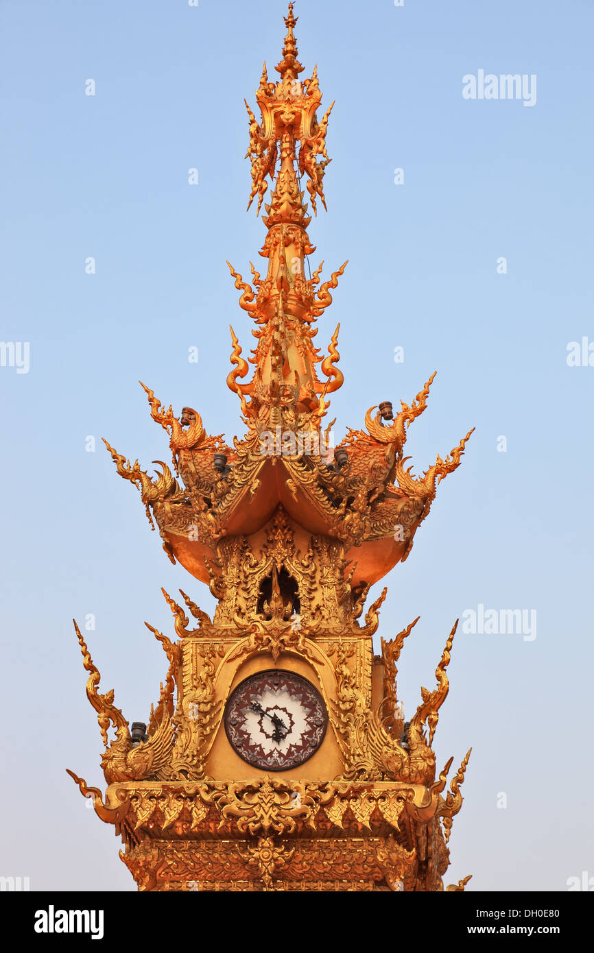 Il dorato torre dell'orologio Foto Stock