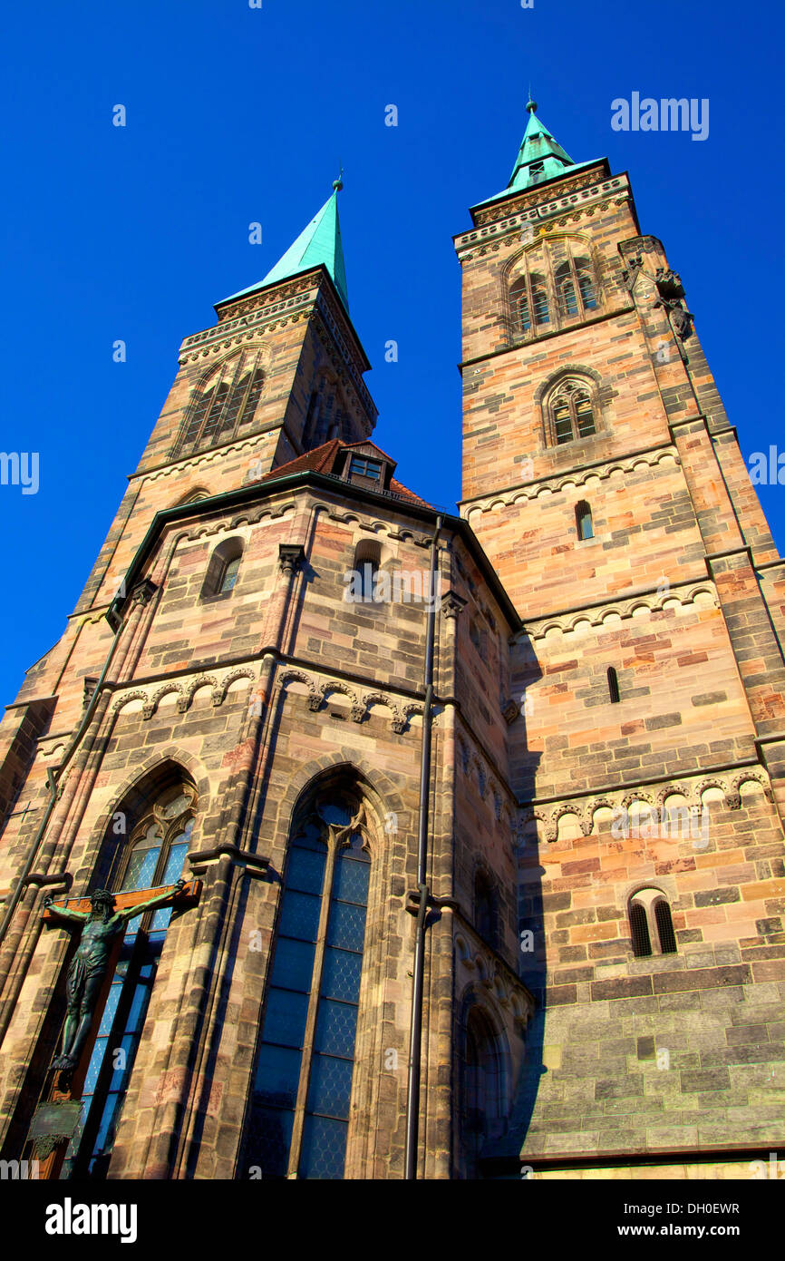 St. Sebald chiesa (St. Sebaldus chiesa), Norimberga, Baviera, Germania, Europa Foto Stock