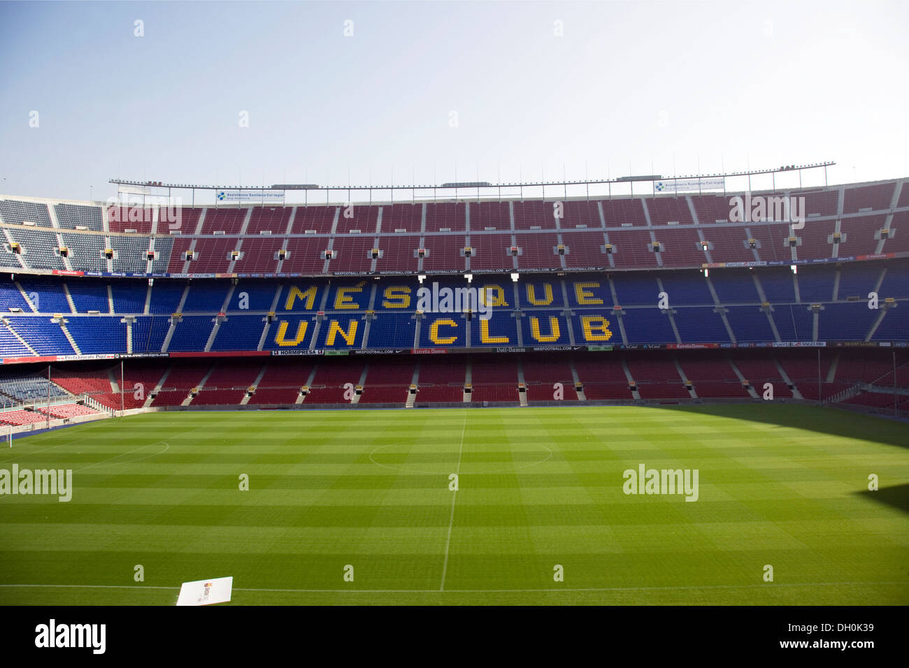 CAMP NOU FC BARCELONA FOOTBALL STADIUM BARCELONAFC FCBARCELONA SPAGNA internamente vuoto interno Foto Stock