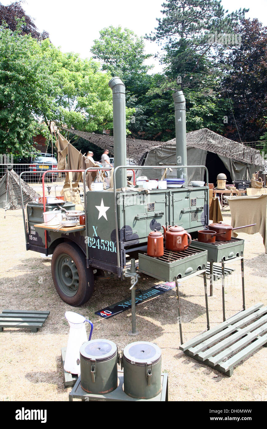 U S Army Field Kitchen Foto Stock