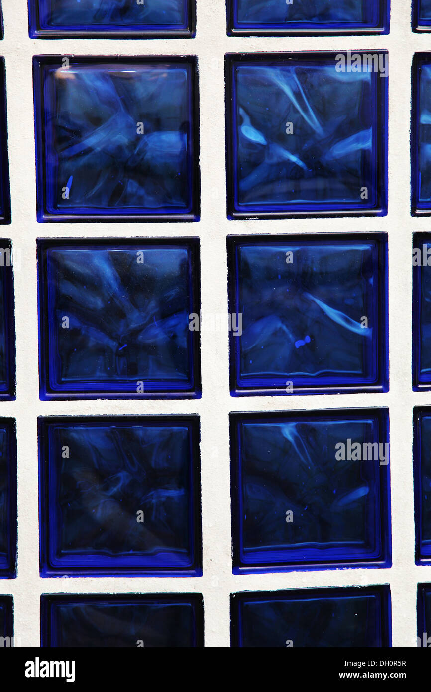 Blue mattoni in vetro Foto Stock
