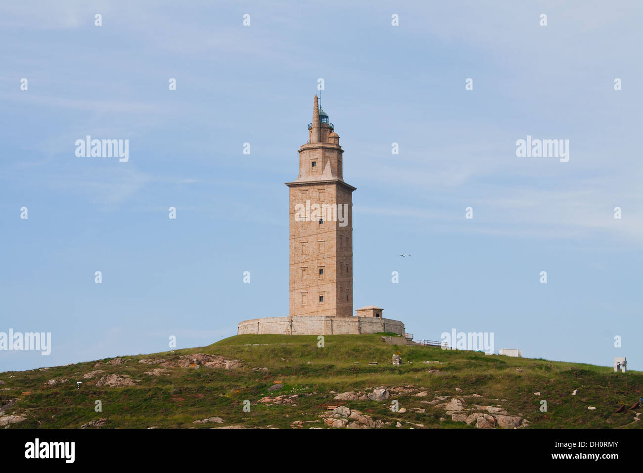 Torre di Ercole (Spagnolo: Torre de Hércules) è un antico faro romano a La Coruña, Spagna. UNESCO - Sito Patrimonio dell'umanità. Foto Stock