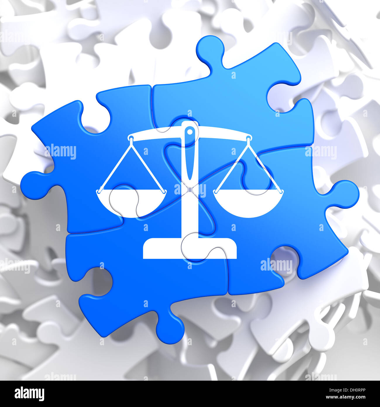 I pezzi del puzzle: concetto di giustizia. Foto Stock