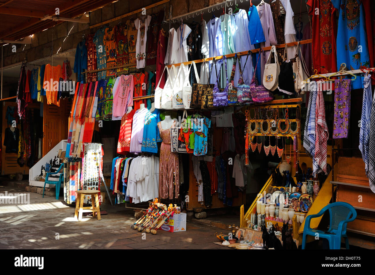 Il mercato turistico, West Bank, Luxor, l'Alto Egitto Foto Stock