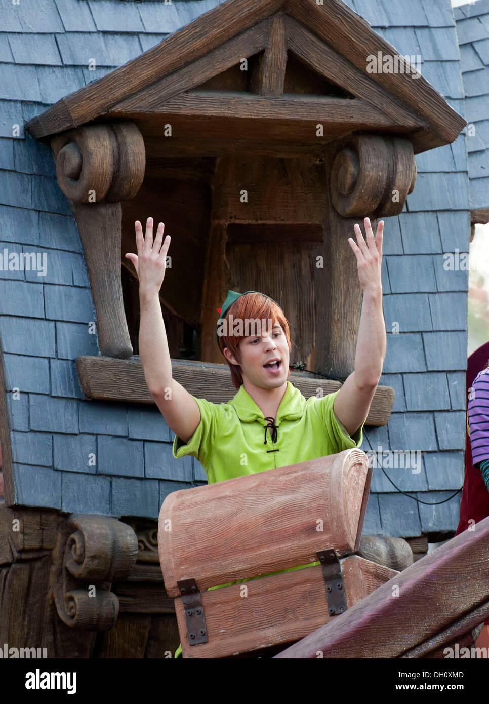 Peter Pan nel Disney Parade di Eurodisney, Parigi, Francia. Foto Stock