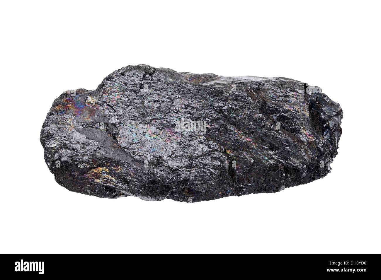 Campione di pietra vulcanica isolati su sfondo bianco Foto Stock