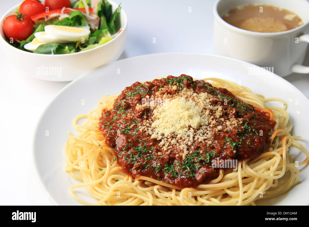 Spaghetti con sugo di carne Foto Stock