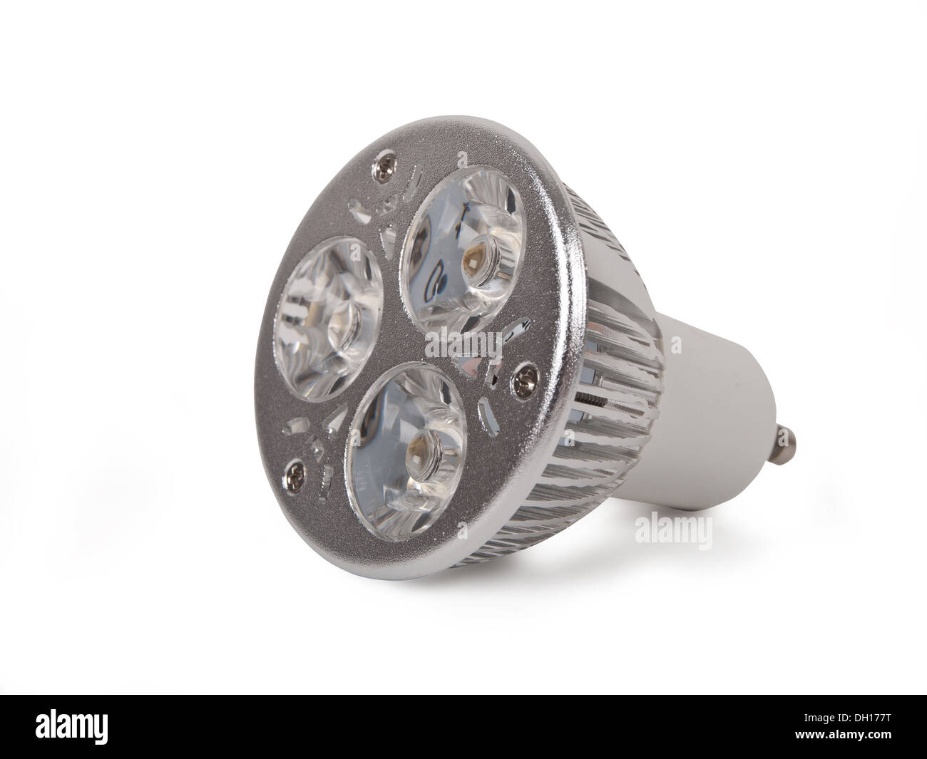 Nuovo LED lampadina isolato su bianco Foto Stock