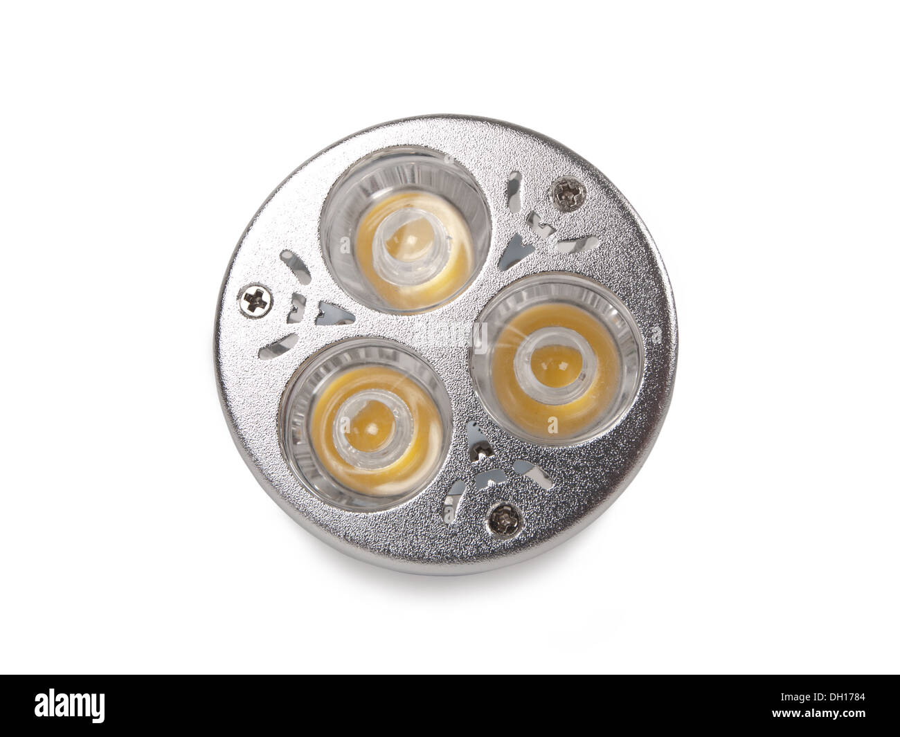 Led lampadina luce isolati su sfondo bianco Foto Stock