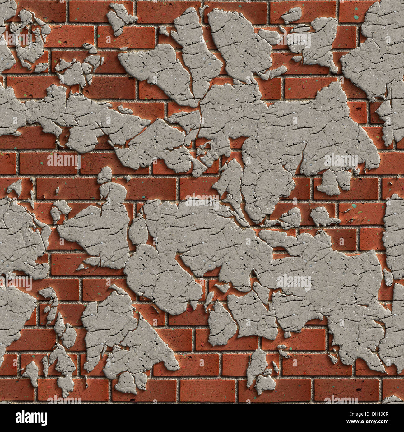 In Terracotta parete di mattoni. Piastrellabile senza giunture Texture. Foto Stock