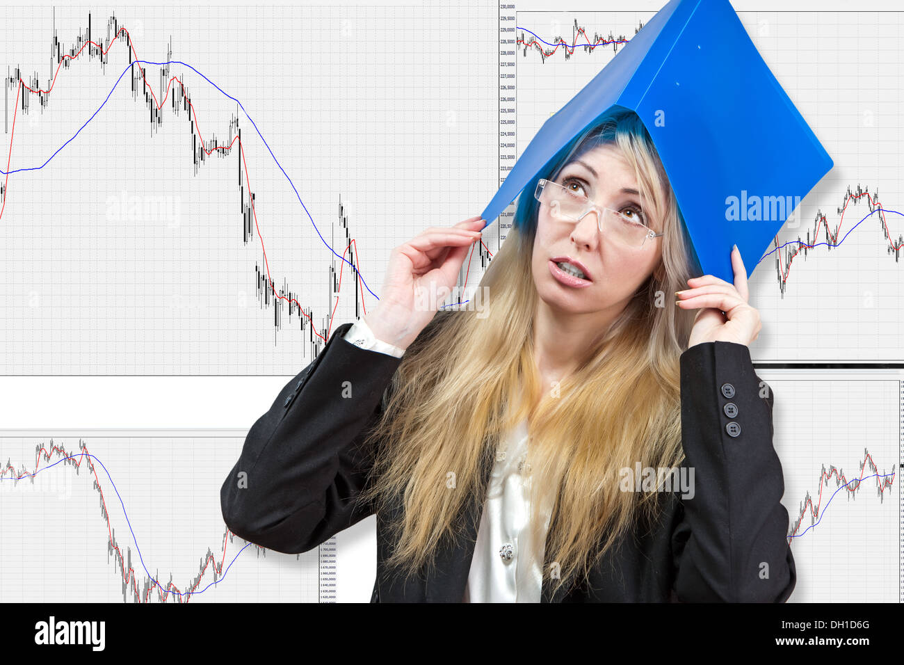 La donna d'affari, analista finanziario, Foto Stock