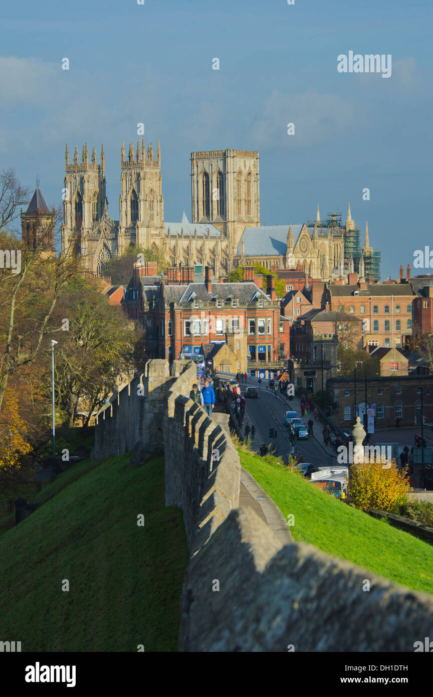 Yorkminster dalle pareti, York, Yorkshire, Inghilterra Foto Stock