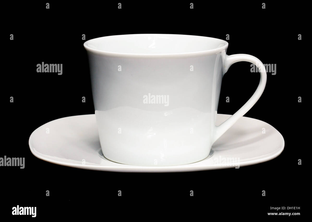 Svuotare Tazza da caffè su nero Foto Stock