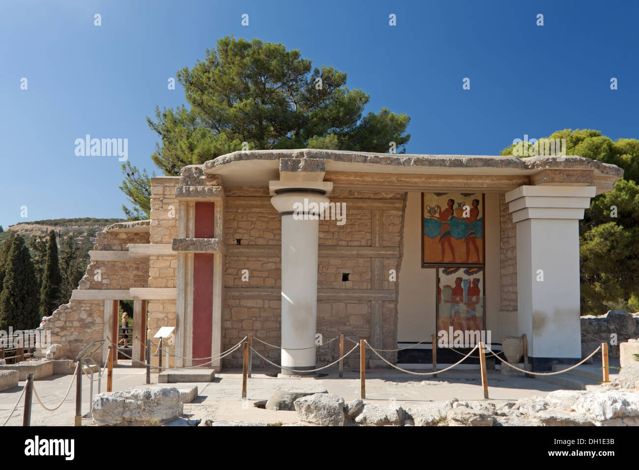 L'entrata sud del palazzo minoico di Cnosso a Creta, Grecia Foto Stock