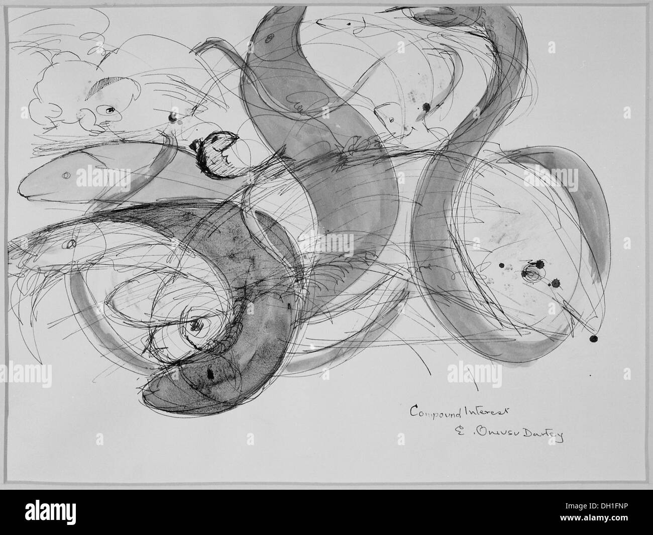 Una spiegazione semplice e chiara dell'interesse composto, un concetto fondamentale nella finanza, che mostra come l'interesse cresce sia sul capitale iniziale che sull'interesse accumulato. Foto Stock
