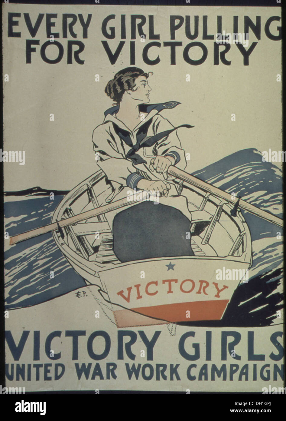Ogni ragazza tirando per la vittoria. La vittoria delle ragazze. Regno guerra campagna di lavoro. 512614 Foto Stock