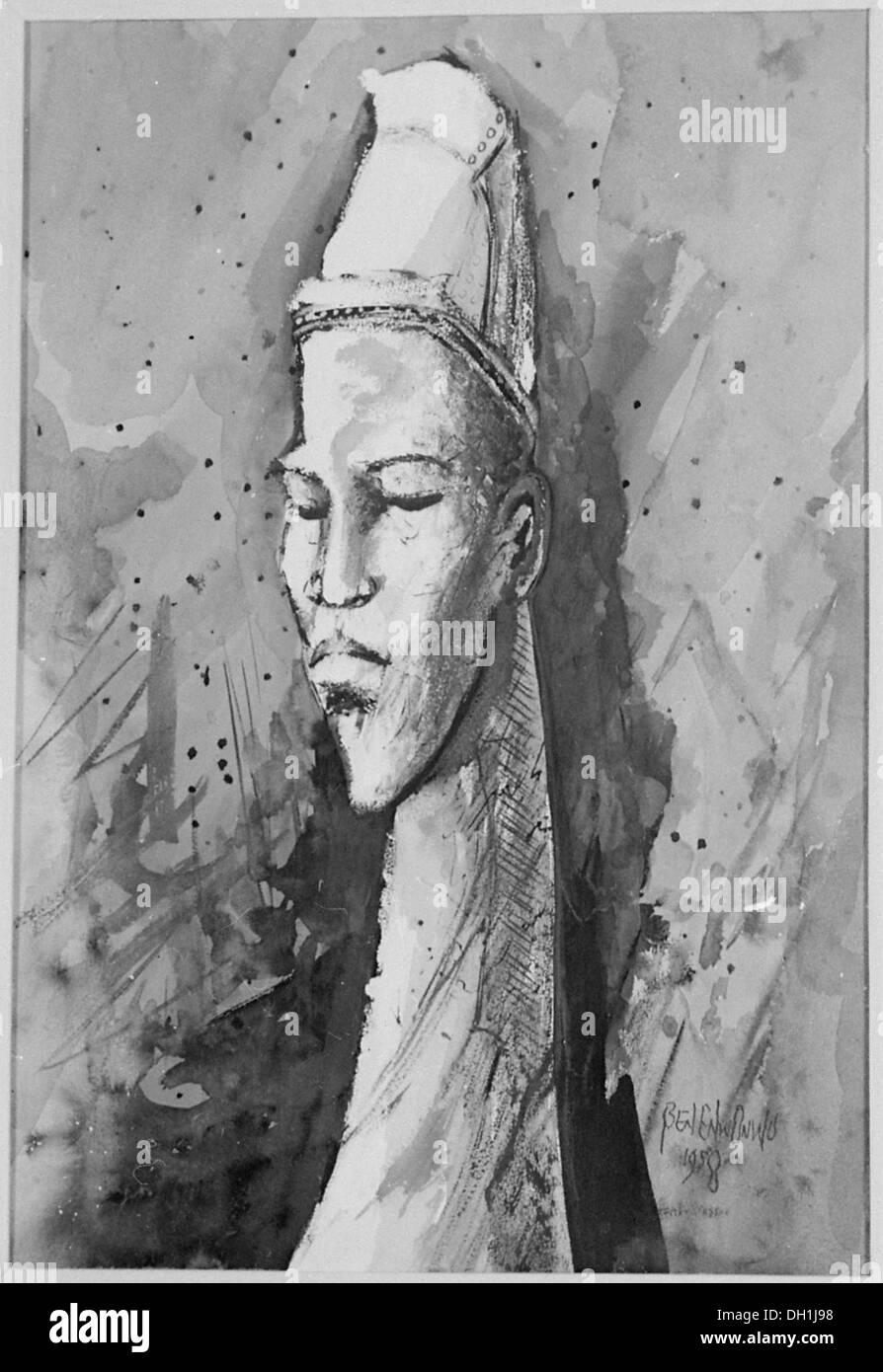 L'immagine mostra il leader del popolo Hausa nel 1958, un importante gruppo etnico dell'Africa occidentale, noto per le sue ricche tradizioni culturali e la sua storia. Foto Stock