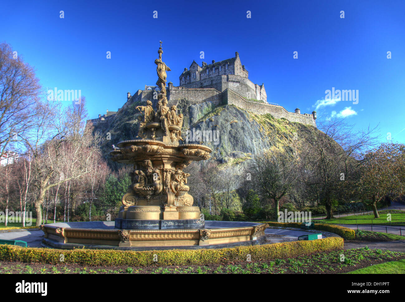 Il Castello di Edimburgo in Scozia Foto Stock