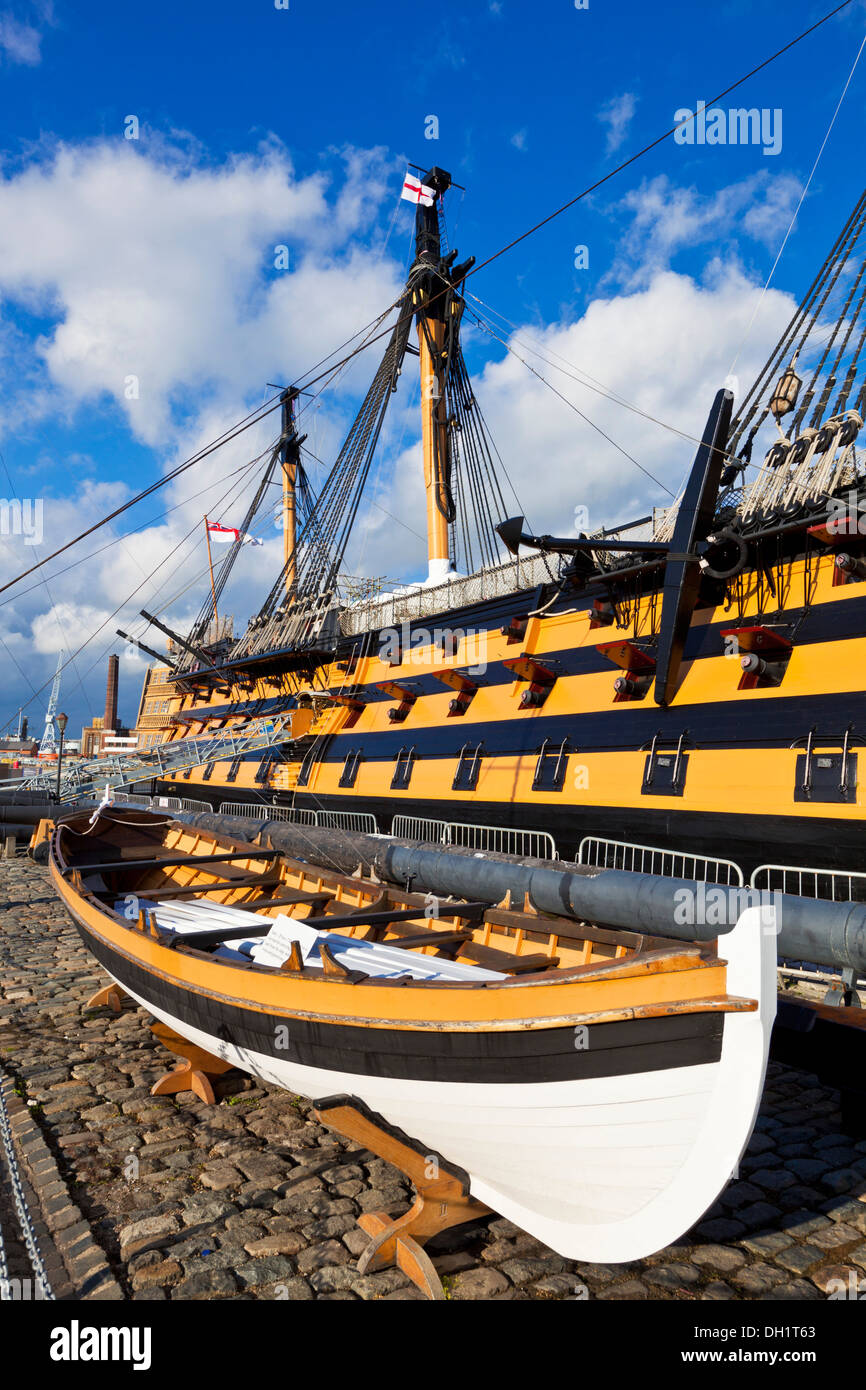 HMS Victory in Portsmouth Historic Dockyard Portsmouth Inghilterra Hampshire REGNO UNITO GB EU Europe Foto Stock